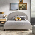 Mid-Century Upholstered Queen Platfom Bed
