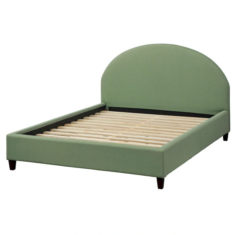Mid-Century Upholstered Queen Platfom Bed