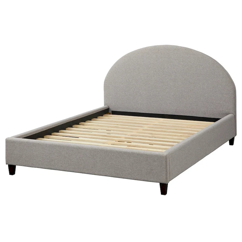 Mid-Century Upholstered Queen Platfom Bed