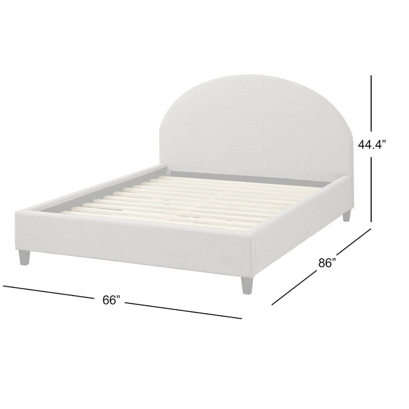 Mid-Century Upholstered Queen Platfom Bed