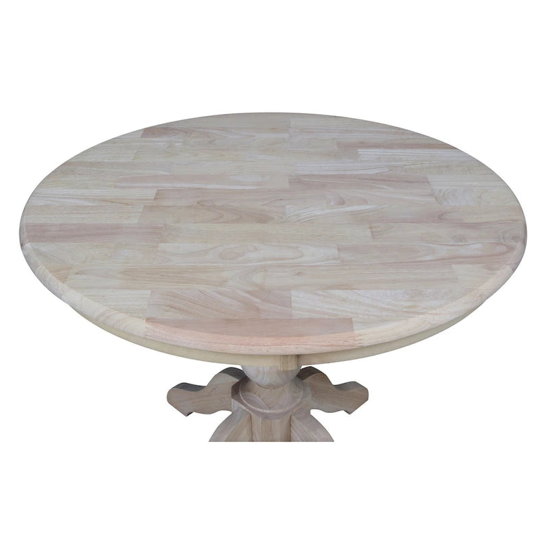 36 Round Top Pedestal Dining Table - Unfinished