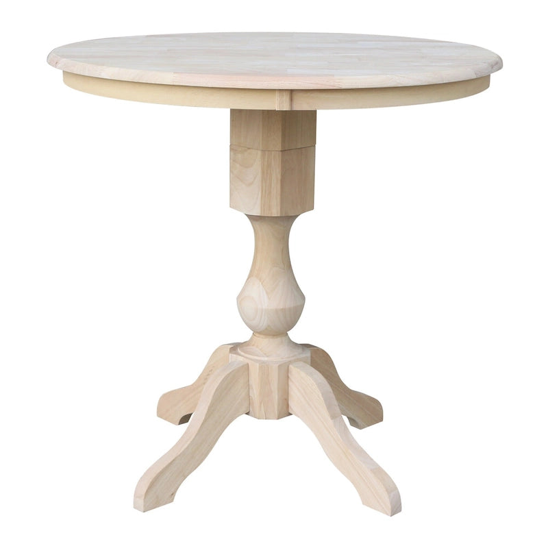 36 Round Top Pedestal Dining Table - Unfinished