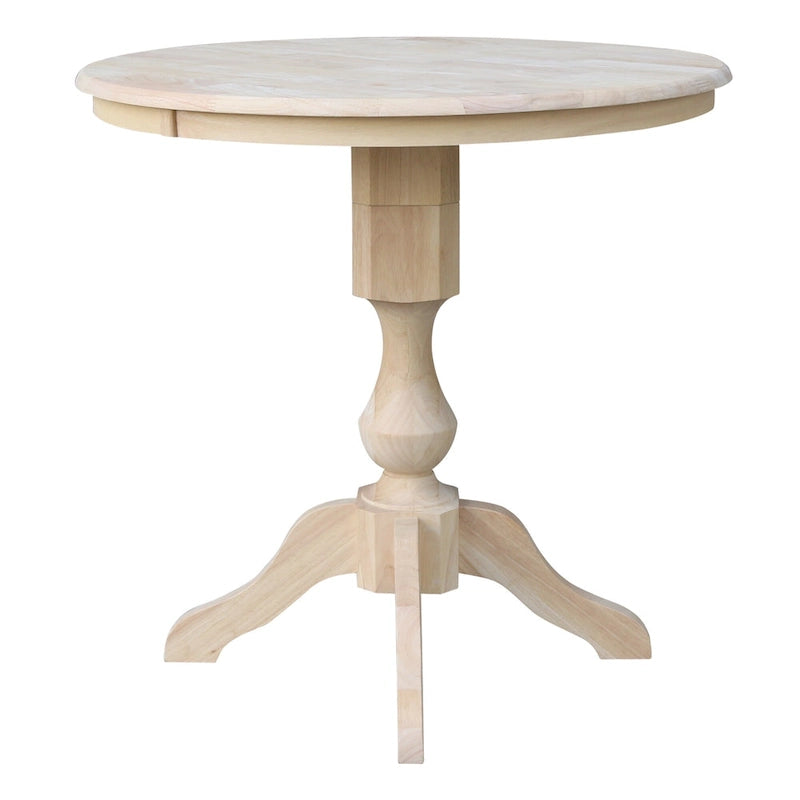 36 Round Top Pedestal Dining Table - Unfinished