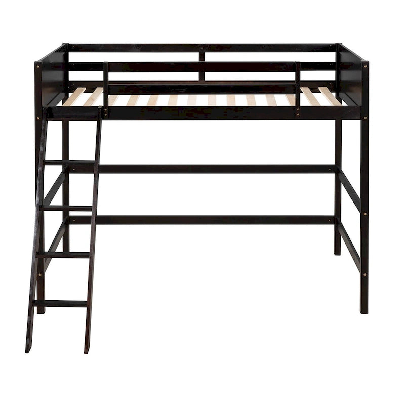 Solid Wood Twin Size Loft Bed with Ladder
