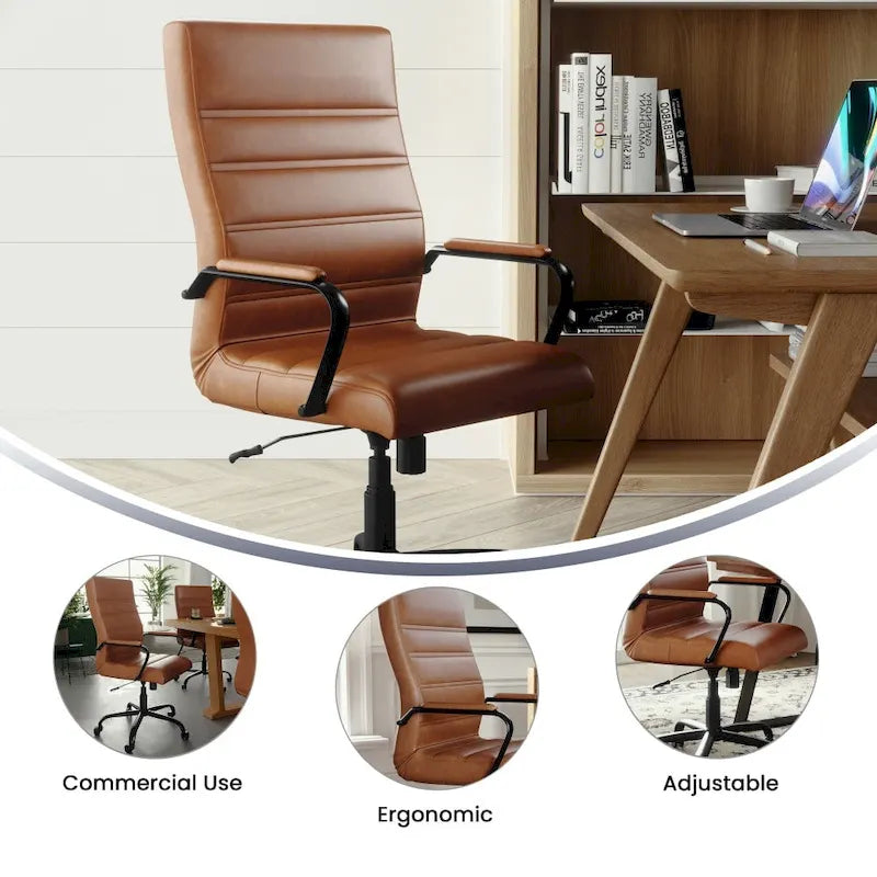 High Back LeatherSoft Executive Swivel Office Chair with Chrome Base
