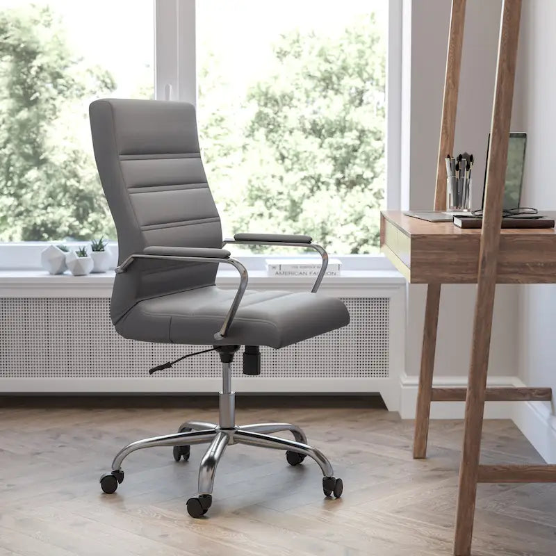 High Back LeatherSoft Executive Swivel Office Chair with Chrome Base