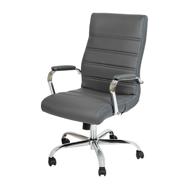High Back LeatherSoft Executive Swivel Office Chair with Chrome Base