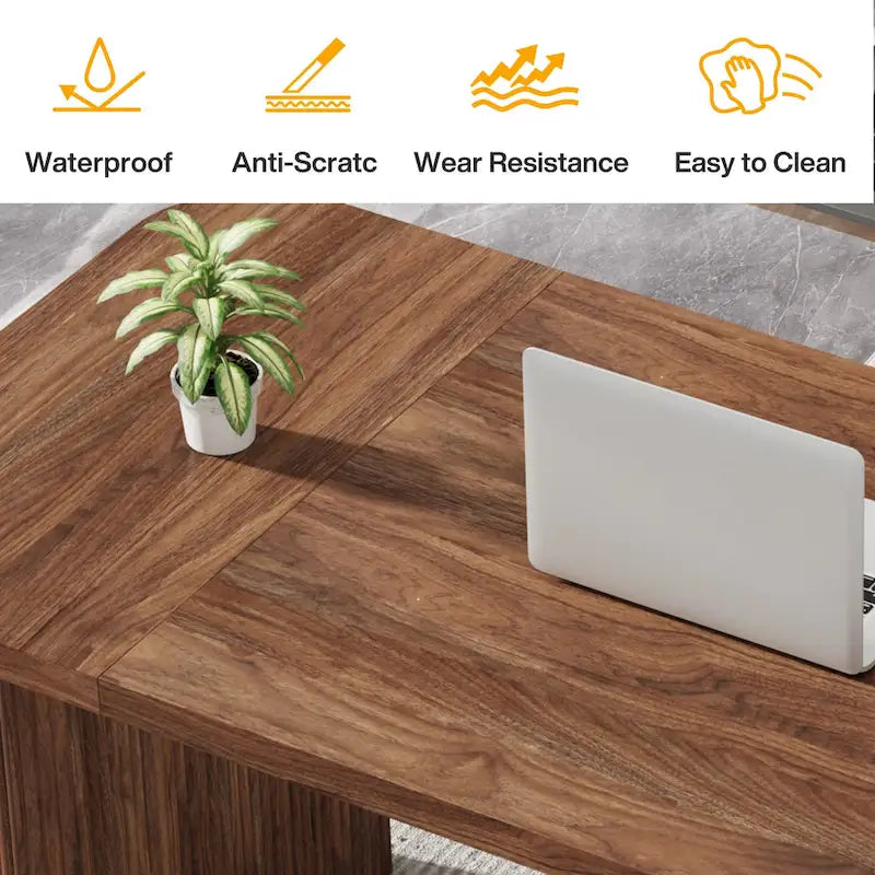 Modern 63 Executive Computer Desk for Home Office, Simple Rectangular Writing Table for Study Room Bedroom