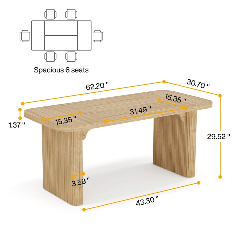 Modern 63 Executive Computer Desk for Home Office, Simple Rectangular Writing Table for Study Room Bedroom