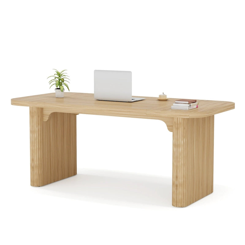 Modern 63 Executive Computer Desk for Home Office, Simple Rectangular Writing Table for Study Room Bedroom