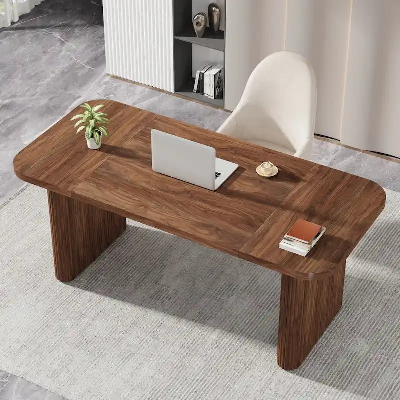 Modern 63 Executive Computer Desk for Home Office, Simple Rectangular Writing Table for Study Room Bedroom