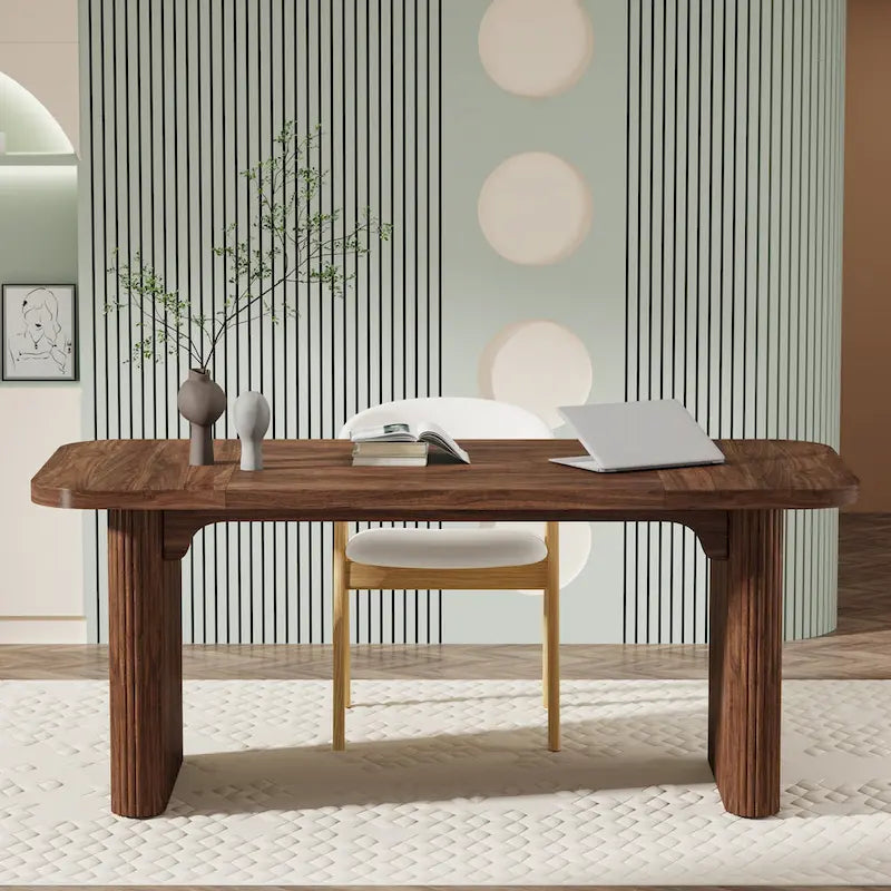 Modern 63 Executive Computer Desk for Home Office, Simple Rectangular Writing Table for Study Room Bedroom