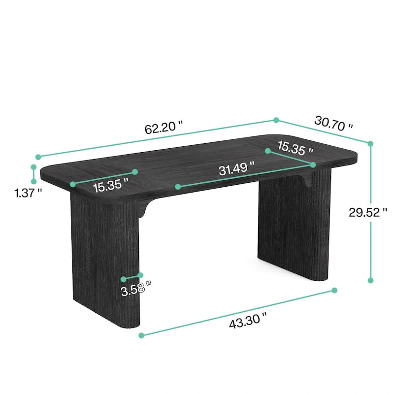 Modern 63 Executive Computer Desk for Home Office, Simple Rectangular Writing Table for Study Room Bedroom