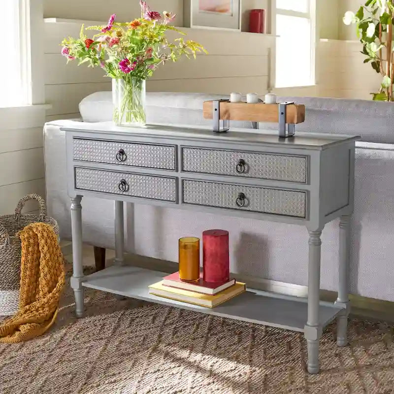 4-Drawer Console Table - 42 W x 13 L x 29.5 H - 42Wx13Dx30H