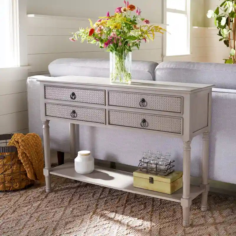 4-Drawer Console Table - 42 W x 13 L x 29.5 H - 42Wx13Dx30H