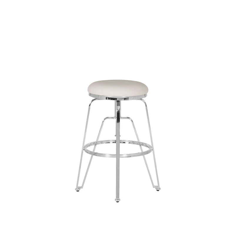 Metal and Faux Leather Adjustable Backless Stool
