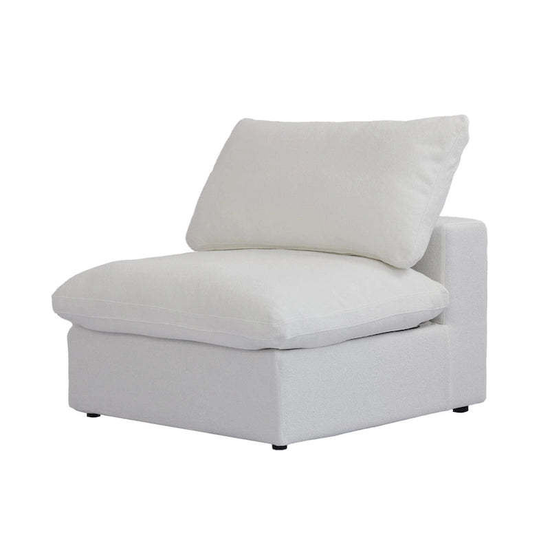 Down Filled Corner Sectional Sofa 5-seats Couch with Ottoman