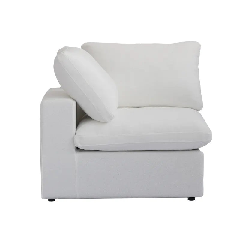 Down Filled Corner Sectional Sofa 5-seats Couch with Ottoman