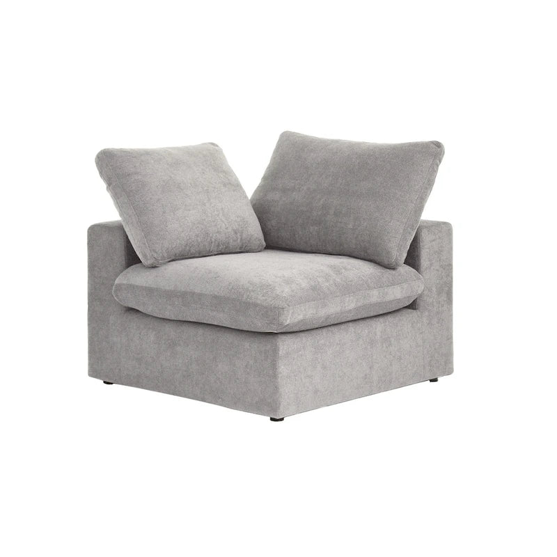 Down Filled Corner Sectional Sofa 5-seats Couch with Ottoman
