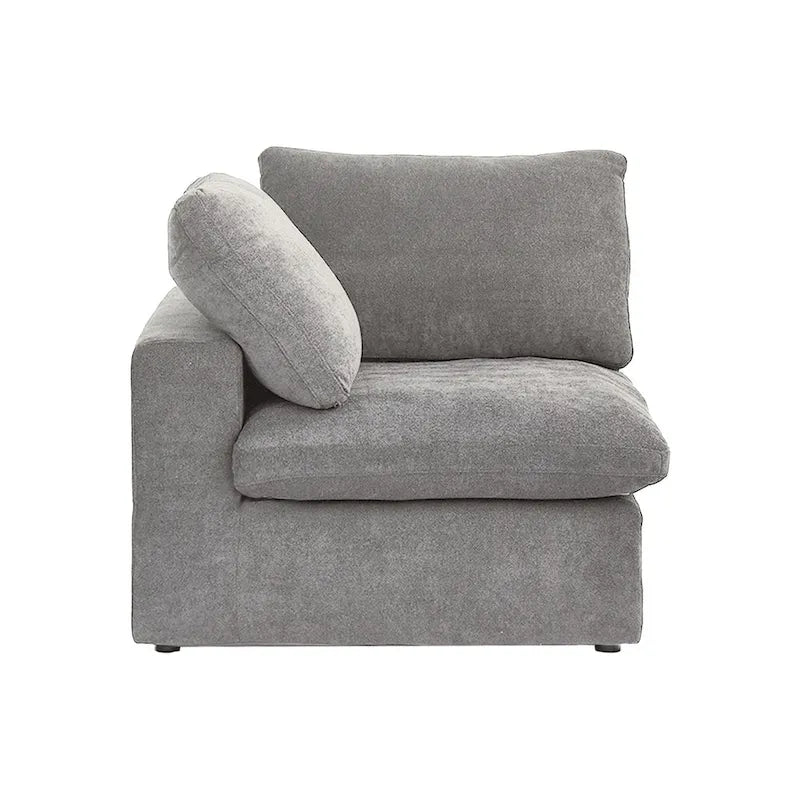 Down Filled Corner Sectional Sofa 5-seats Couch with Ottoman