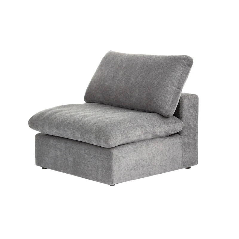 Down Filled Corner Sectional Sofa 5-seats Couch with Ottoman