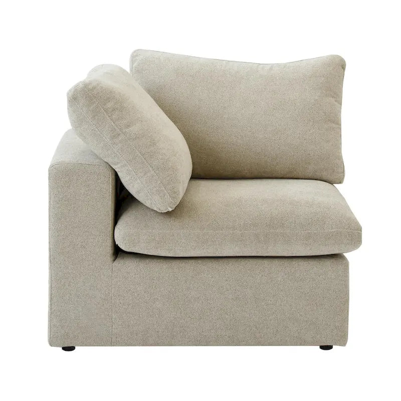 Down Filled Corner Sectional Sofa 5-seats Couch with Ottoman