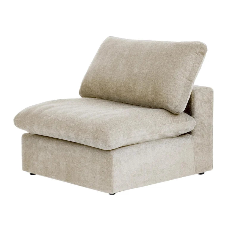 Down Filled Corner Sectional Sofa 5-seats Couch with Ottoman