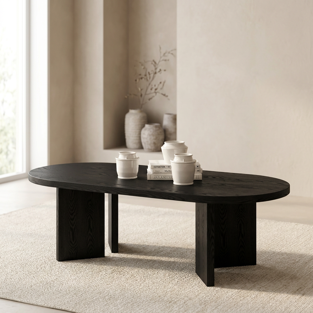 48 Zoll breiter ovaler Couchtisch - 47.63 Zoll breit