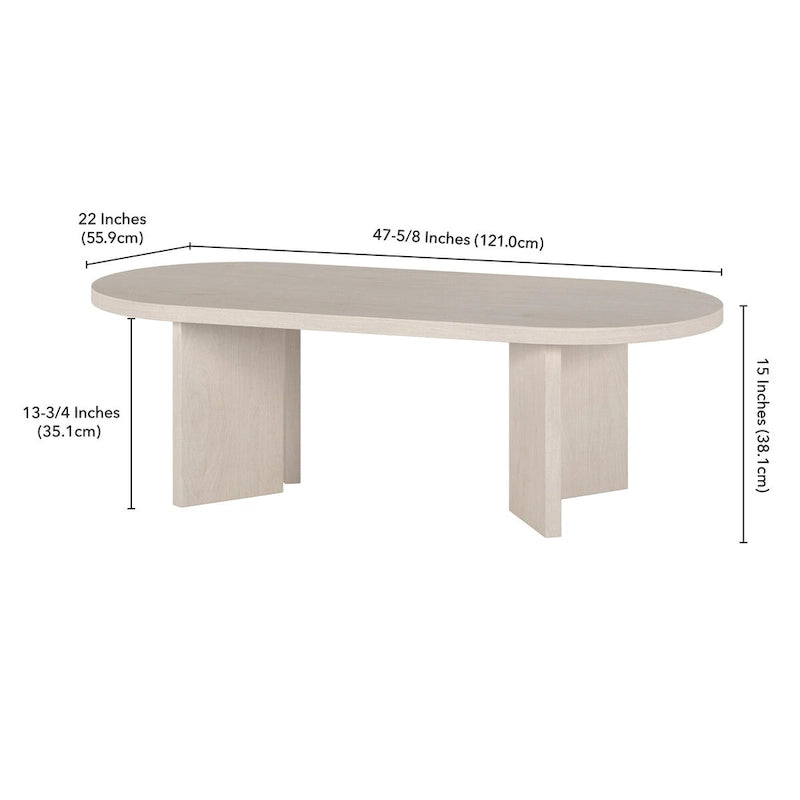 48 Wide Oval Coffee Table - 47.63 Wide