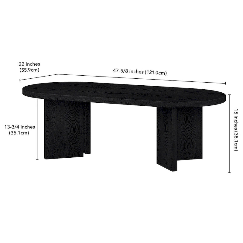 48 Wide Oval Coffee Table - 47.63 Wide