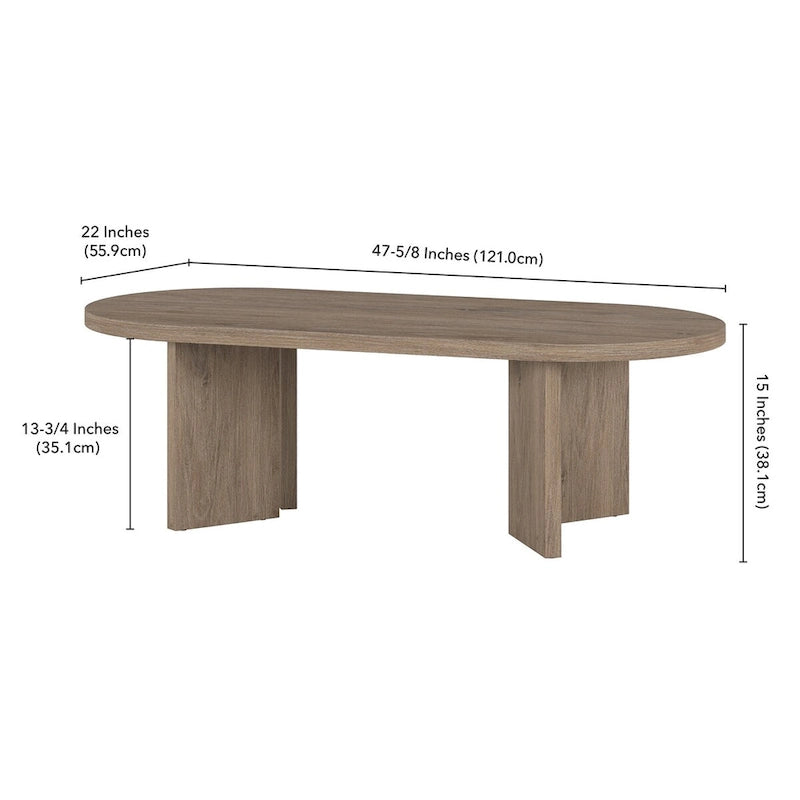 48 Wide Oval Coffee Table - 47.63 Wide