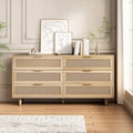 Accent Storage Cabinet with 6-Rattan Drawer