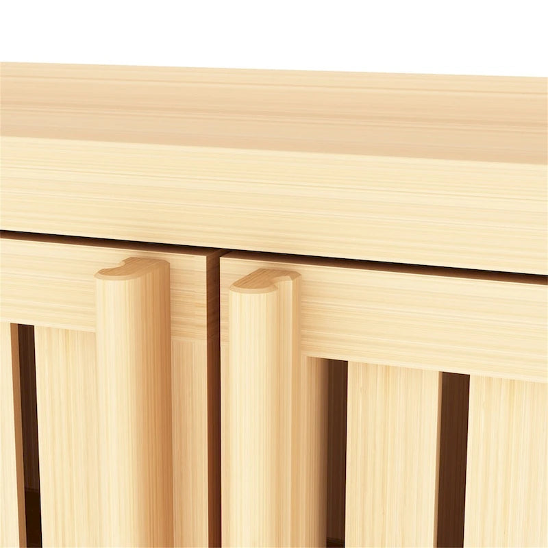 Large Capacity Bamboo Storage Cabinet With Shelves