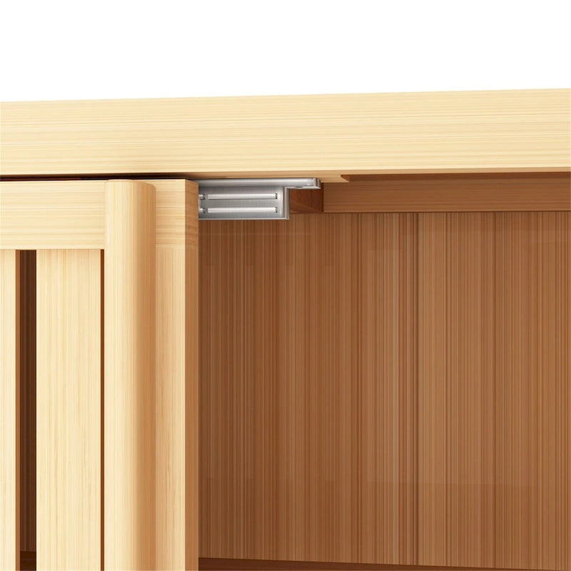 Large Capacity Bamboo Storage Cabinet With Shelves